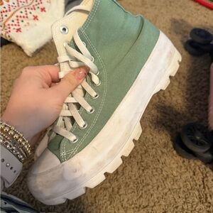 Light green wedge converse